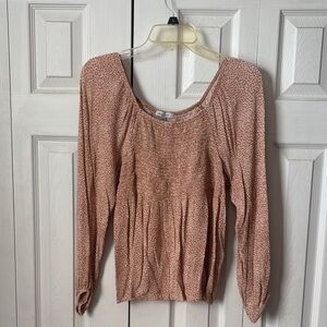 White Birch Smocked Floral Blouse